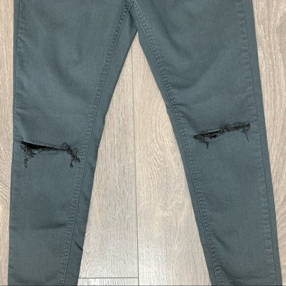 Asos Glamorous Ripped Knee Skinny Jeans Distressed Grey High Rise Waist Small - Picture 8 of 12